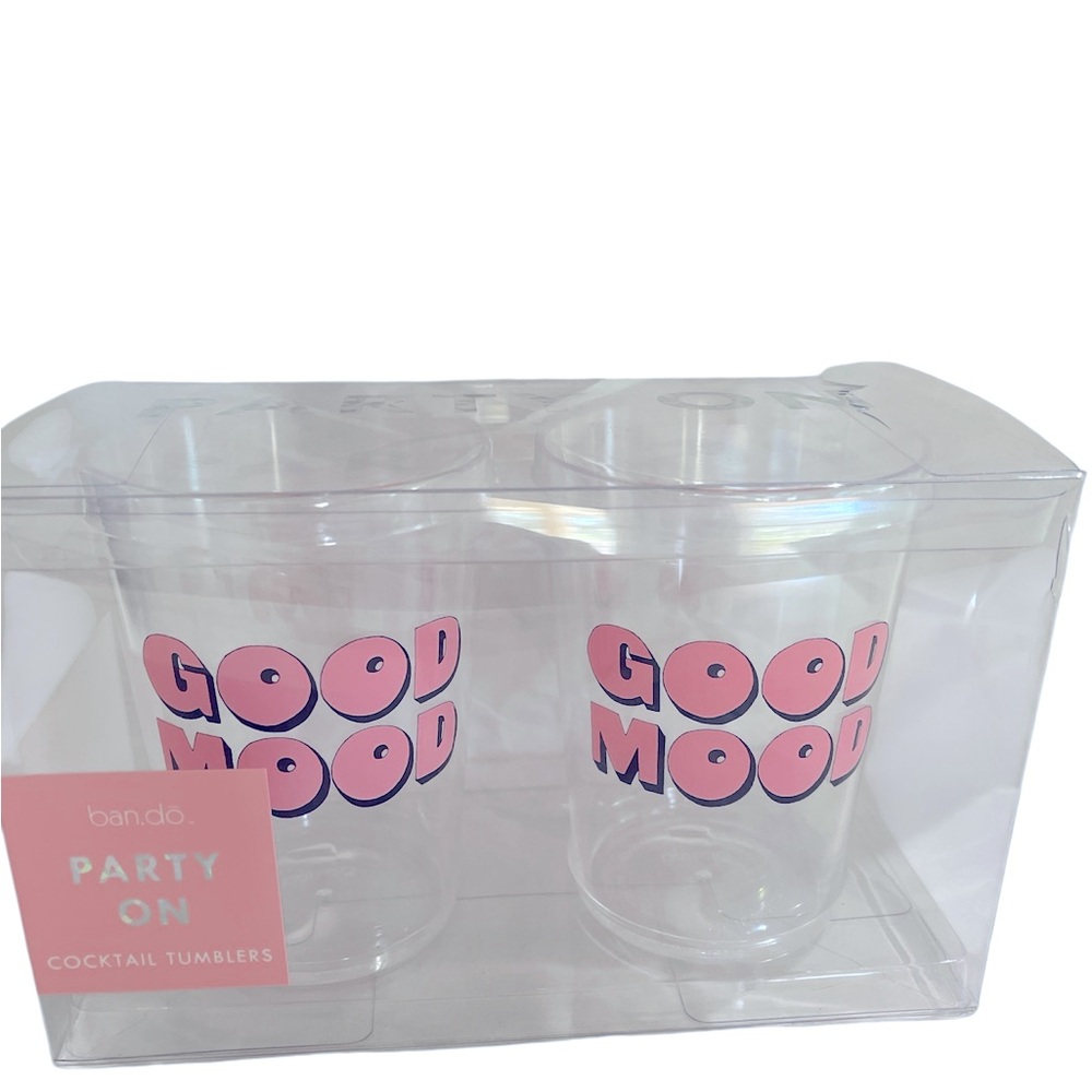 NEW SET OF TWO ACRYLIC CLEAR TUMBLERS